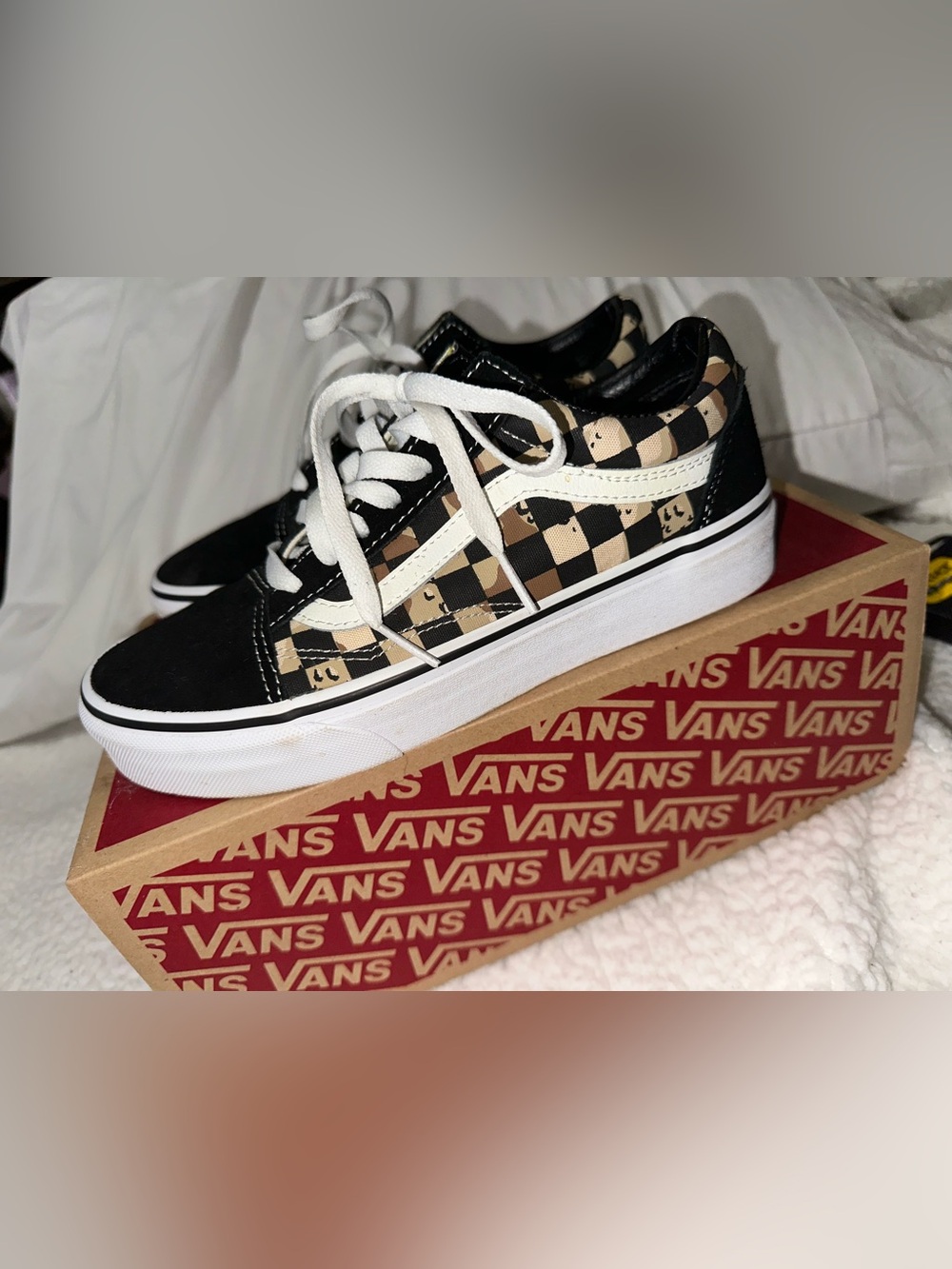 Vans Old Skool Camo Check Pack Checkerboard Desert Size Men 6 / Woman 7.5 W/Box